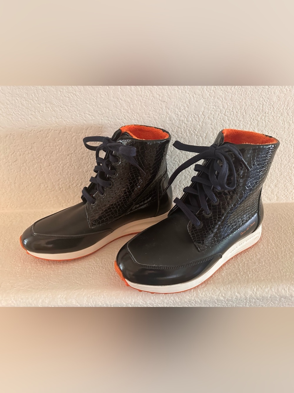 Duca Del Cosma Lorenza Women’s Golf Boots. Black Crocodile / 8.5 NWOT